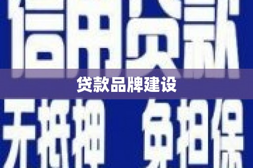 镇雄贷款品牌建设