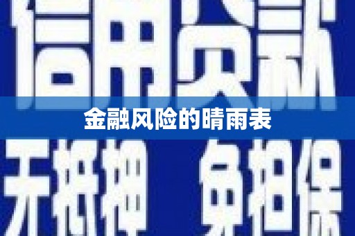 镇雄金融风险的晴雨表