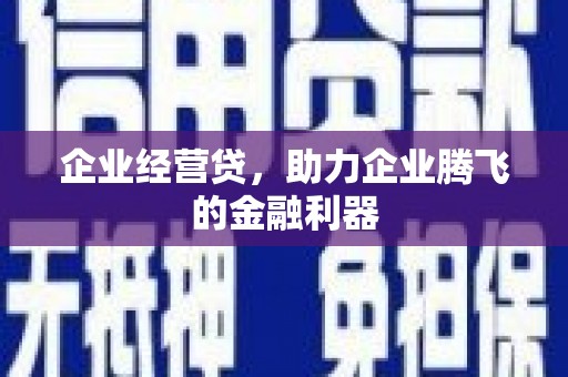 镇雄企业经营贷，助力企业腾飞的金融利器