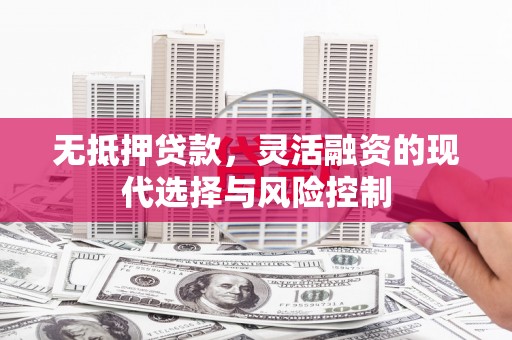 镇雄无抵押贷款，灵活融资的现代选择与风险控制