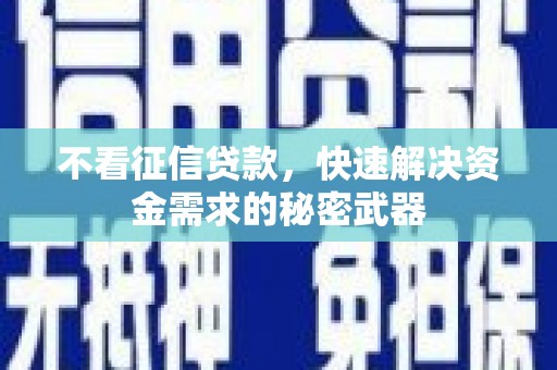 镇雄不看征信贷款，快速解决资金需求的秘密武器