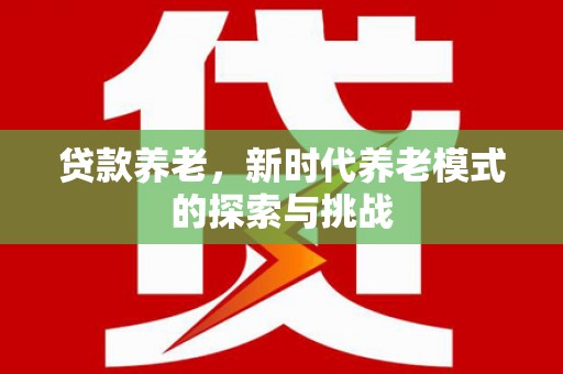 镇雄贷款养老，新时代养老模式的探索与挑战