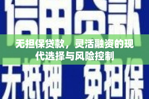 镇雄无担保贷款，灵活融资的现代选择与风险控制