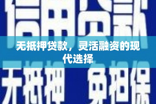 镇雄无抵押贷款，灵活融资的现代选择