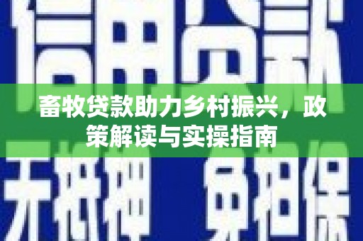 镇雄畜牧贷款助力乡村振兴，政策解读与实操指南