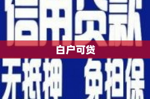 镇雄白户可贷