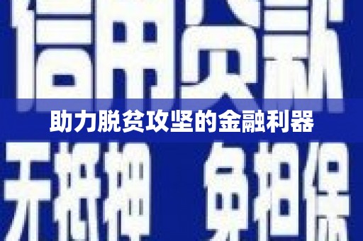 镇雄助力脱贫攻坚的金融利器